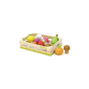 Marchande + fruits et légumes en bois FSC® beige/blanc - Vertbaudet