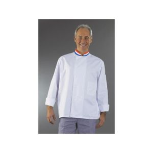 Veste de Cuisine Noir Tissu serg/é Polyester Coton Mixte modele Karl Manches Longues