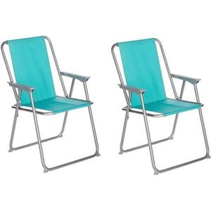 CHAISE DE CAMPING Lot de 2 chaises de camping pliantes coloris bleu 