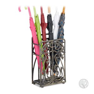 Porte-parapluie Rectangulaire En Métal Gris Cm25x15h50