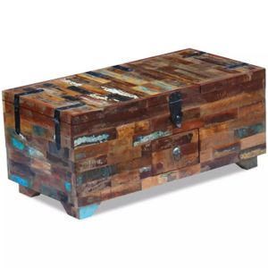 TABLE BASSE Table basse en bois de récupération massif - VIDAXL - Vintage - Marron - Rectangulaire