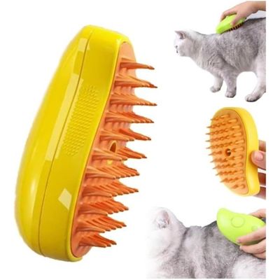Brosse de toilettage 3-en-1 rechargeable pour chats avec peigne  autonettoyant en aérosol - brosse vapeur pour la mue, épilation au poil  emmêlé et cheveux non coiffés - brosse à vapeur pour chats