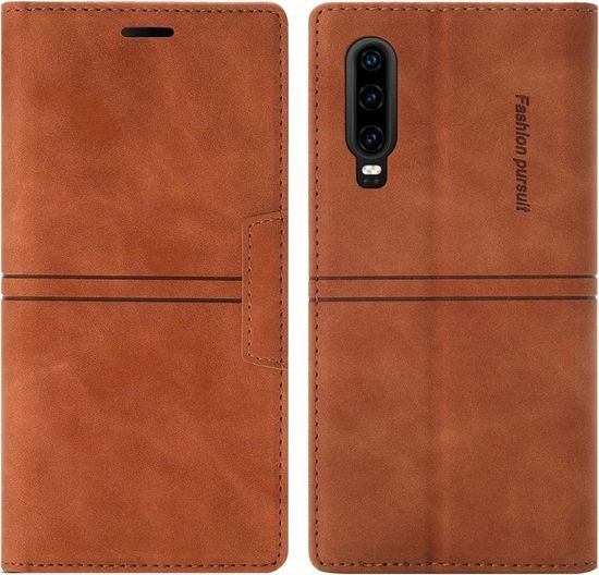 Gaufrage Coque Huawei P30 Pro Arbre Modèle PU Cuir à Rabat Flip Magnétique Support Porte Carte