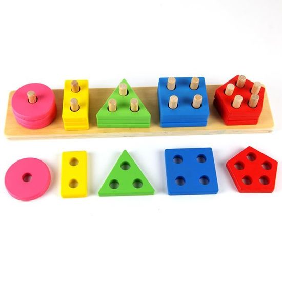 Jeux Montessori 1 2 3 4 Ans, Jouet Enfant 2 en 1 Garcon Fille Éducatif, Jouet en Bois à Empiler Jeux Montessori 1 2 3 4 Ans, Jouet Enfant 2 en 1 Garcon Fille Éducatif, Jouet en Bois à Empiler