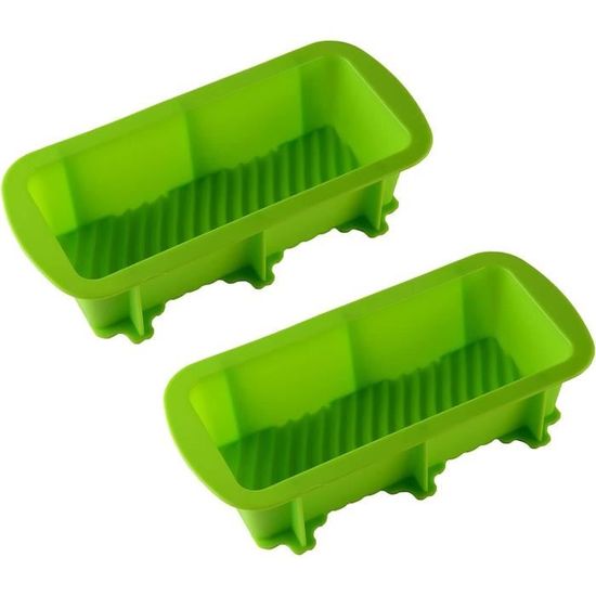 Lot De 3 Moules à Gâteau En Silicone + 2 Spatules - Mini Moules 19,5x10x6 Cm Pour Airfryer, Four, Micro-ondes