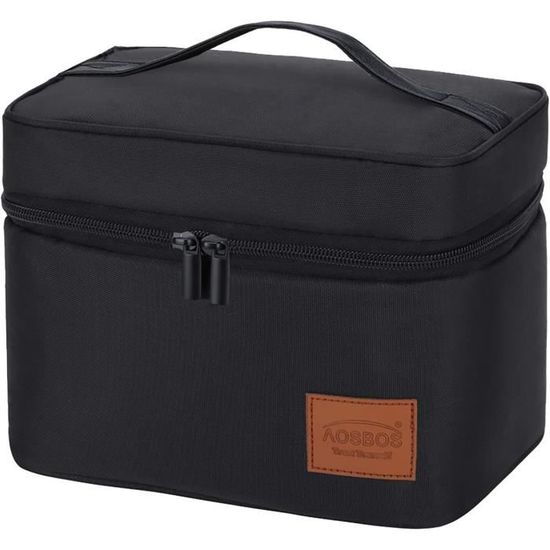 AOSBOS Sac Isotherme Repas Portable Multi-usages Lunch Bag Sac Déjeuner  Style Sobre,Noir Classique : : Cuisine et Maison