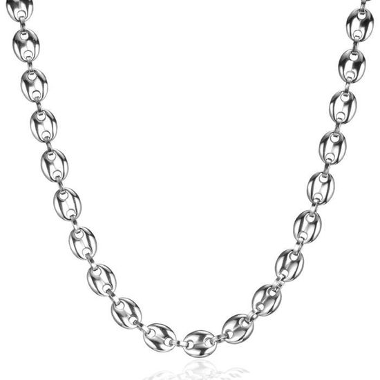 Chaîne Argent Rhodié Homme Femme Grain de Café 2.5 mm 40 à 70 cm