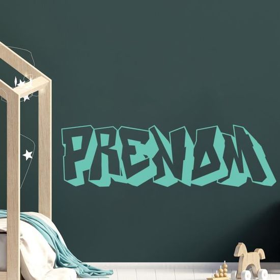 Stickers Muraux Deco Chambre Enfant Ado Lettrage Prenom Mode Urbaine Tag Menthe 300x87 Mm Achat Vente Stickers Cdiscount