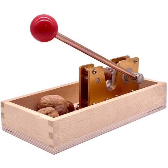 Pince à Noix Multifonction Avec Clip Châtaignes - Casse-Noisette Manche Bois Et Accessoires Inclus