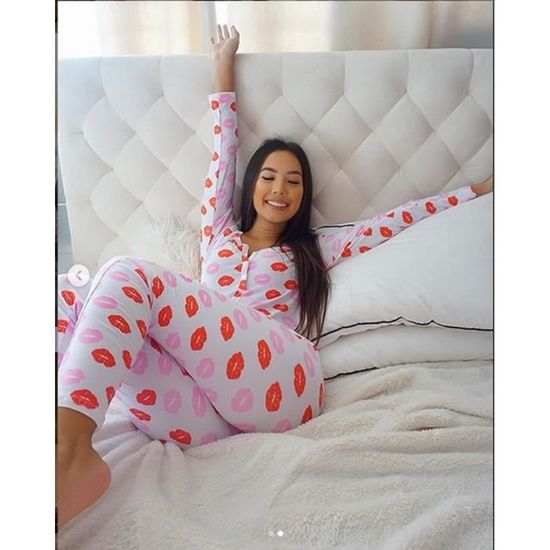 Combinaison Combinaison pyjama femme automne manches longues