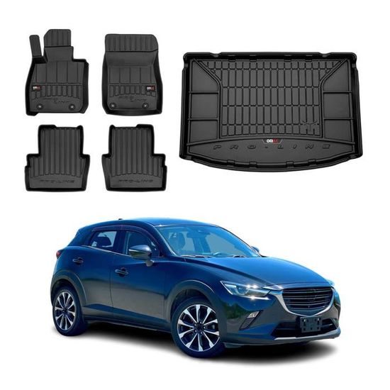 Tapis De Sol Velours Pour Mazda CX-3 (2014-2021) - Noir, 4 Pièces - Confortables Et Faciles à Nettoyer