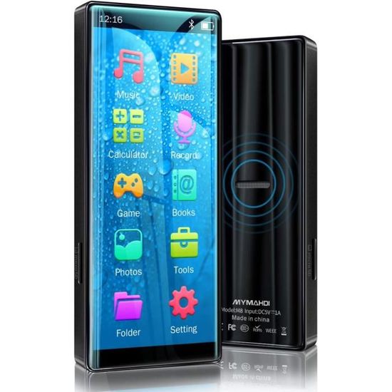 Intégré 32g - Lecteur MP3 Bluetooth avec écran tactile complet, parleur
