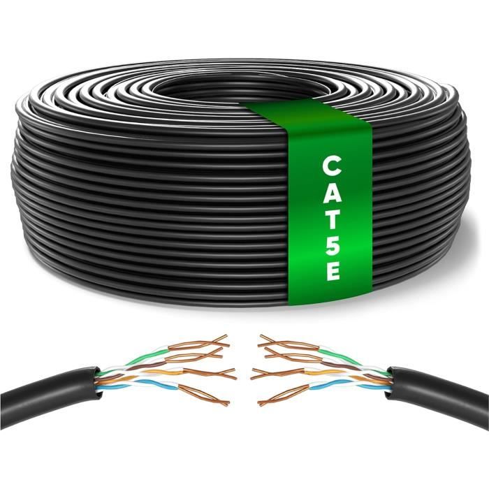 Câble 100m, Bulk Reseau LAN Cable Cat 5E Haut Debit