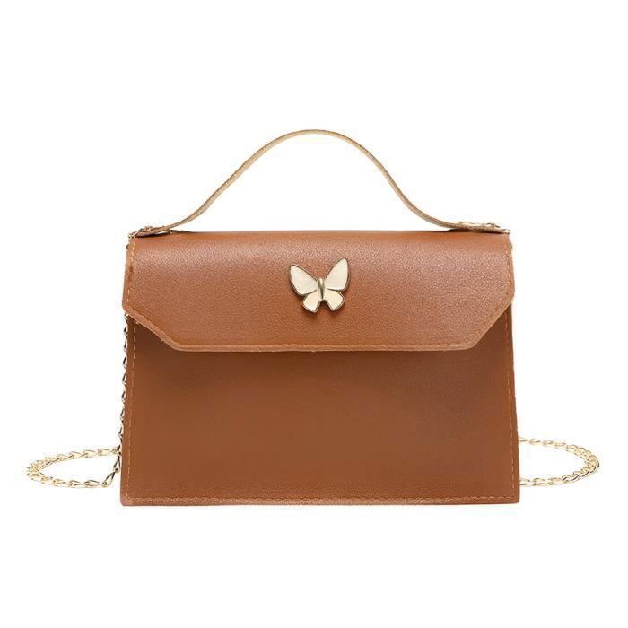 Sac à Main Femme Élégant Feuille D'Érable Avec Pendentif – Bandoulière PU Cuir Marron, Fourre-Tout Chic Pour Travail Shopping Quotidien
