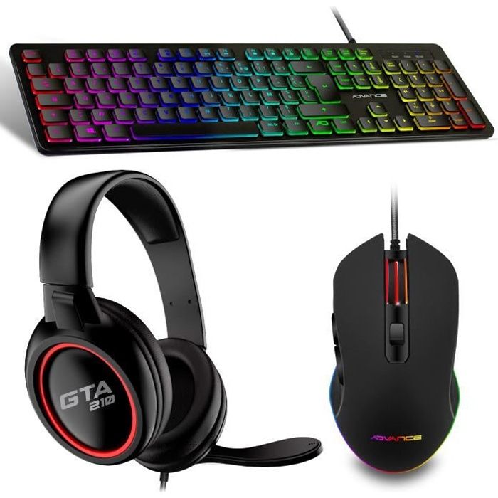 Pack gamer Rookie clavier souris casque Advance GTA210 pour PC / Xbox one / Xbox Serie S | X / PS4 / PS5