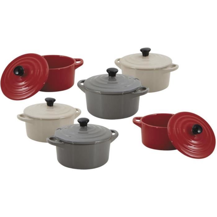 6 mini cocottes rondes 10cm