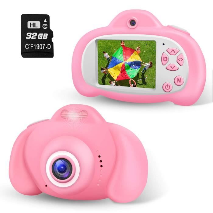 Appareil Photo Enfant Numérique Caméra pour Enfant, 2.0 Pouces Appareil Photo Numérique 8 Mpixels, Flash, 32Go SD Carte