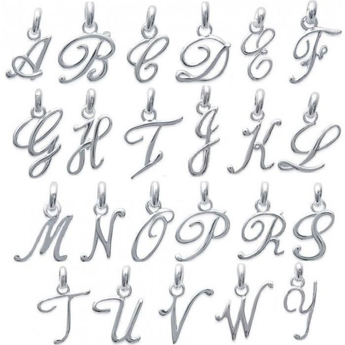 Pendentif Initiale Lettre ARGENT Massif (A)