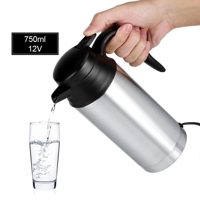 Bouilloire en acier inoxydable de Voiture Voyage Bouteille Chauffante Café Eau 12V 750ml -RUI
