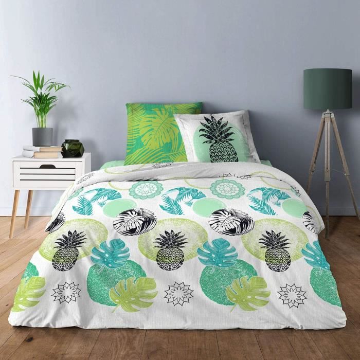 Housse de Couette Coton 220cm X 240cm2Taies 63x63cm ie 100 Coton Tissage serreacute 57 Fils317