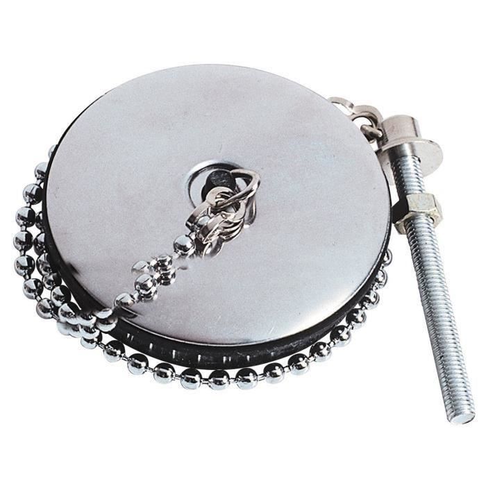 WIRQUIN Bouchon SP9203 - Inox - Ø 52 mm - Évier en grès - Avec enjoliveur (Lot de 3)