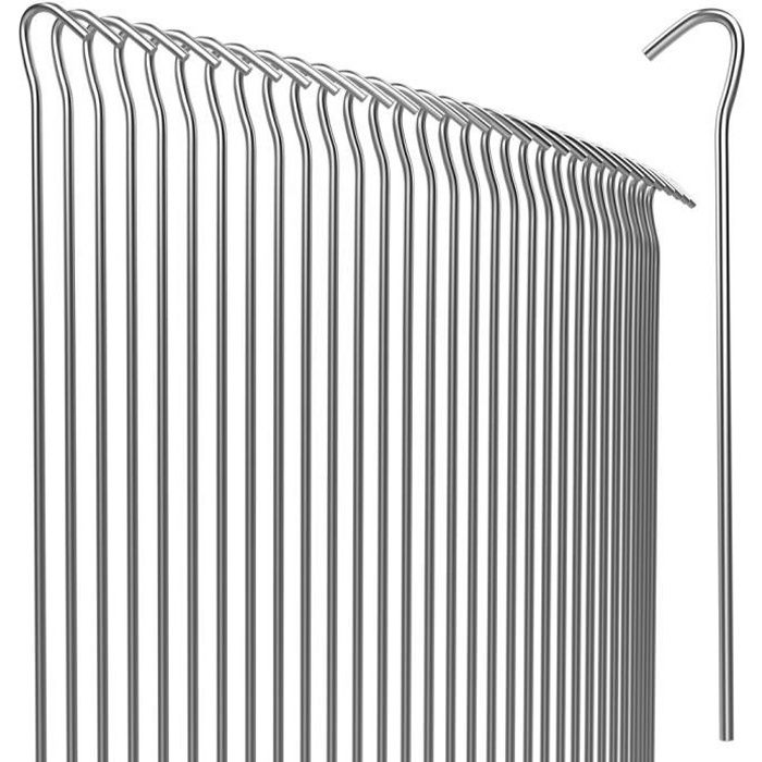 Lot de 50 Piquets de fixation Acier Ø3,5mm Sardine Tente Bâche Piquet Jardin
