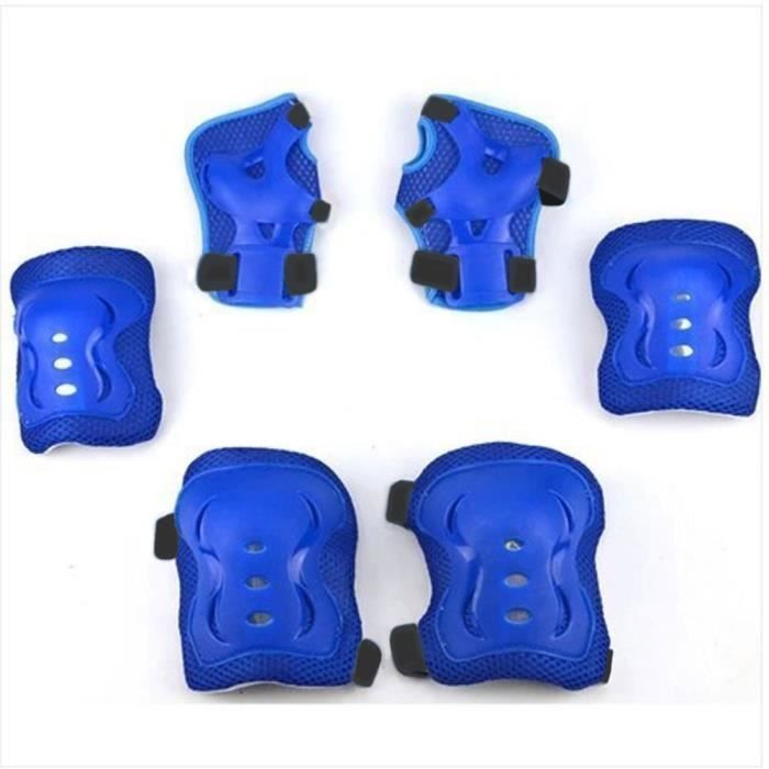 Lot de 6 pcs - Equipement de Protection Enfant Sportif Léger pour Vélo Patinage - Protecteur de Genouillère Coudière et Poignet