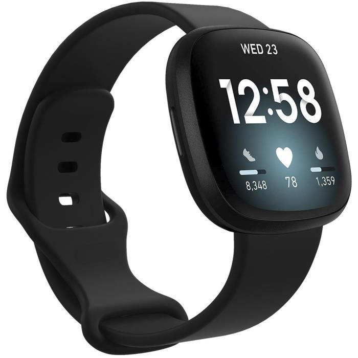 Bracelet Fitbit Sense / Versa 3 Silicone Noir