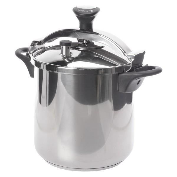 Grand autocuiseur en inox 18/10 à étrier 15 L.- Cuve diamètre 26 cm.