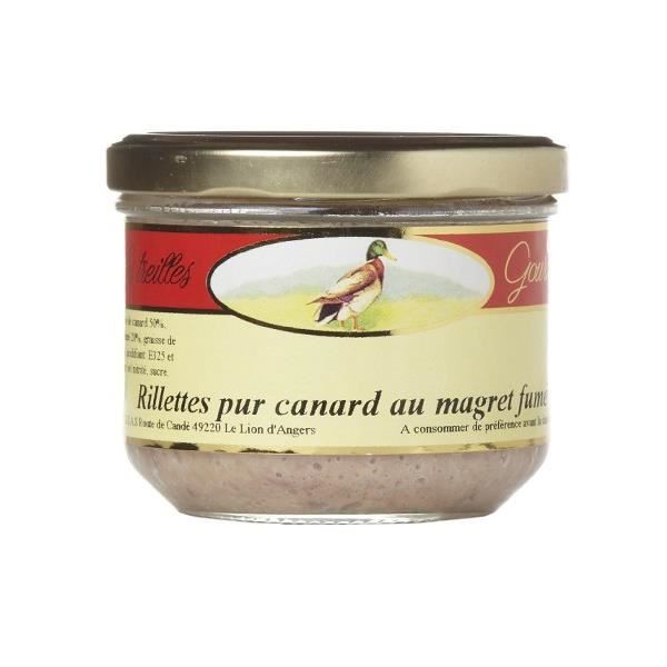 Rillette pur canard au magret fumé Treilles Gourmandes 90 gr