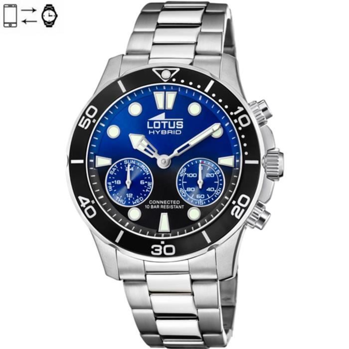 Montre connectée Lotus Hybrid Steel Lunette noire et bleue noire