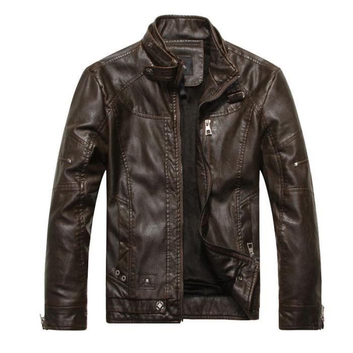 Blouson moto en Pu Cuir Hom L
