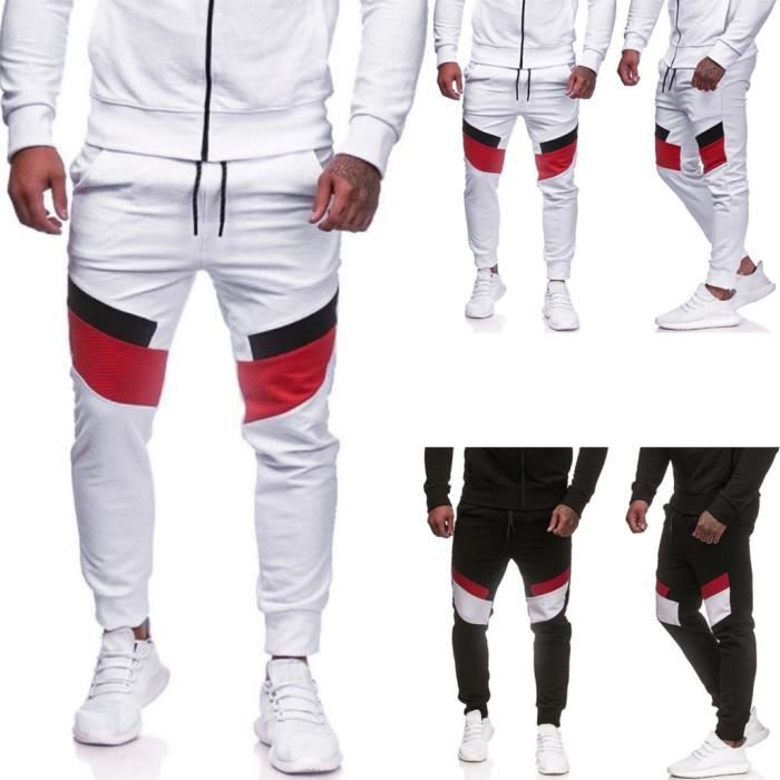Pantalons de sport décontractés pour hommes Pantalons de jogging ajustés à patchwork Pantalons de survêtement de jogging
