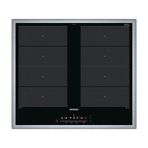 Siemens EX645FXC1E, Intégré, Plaque avec zone à induction, Verre-céramique, Noir, Acier inoxydable, 19 cm, 2200 W