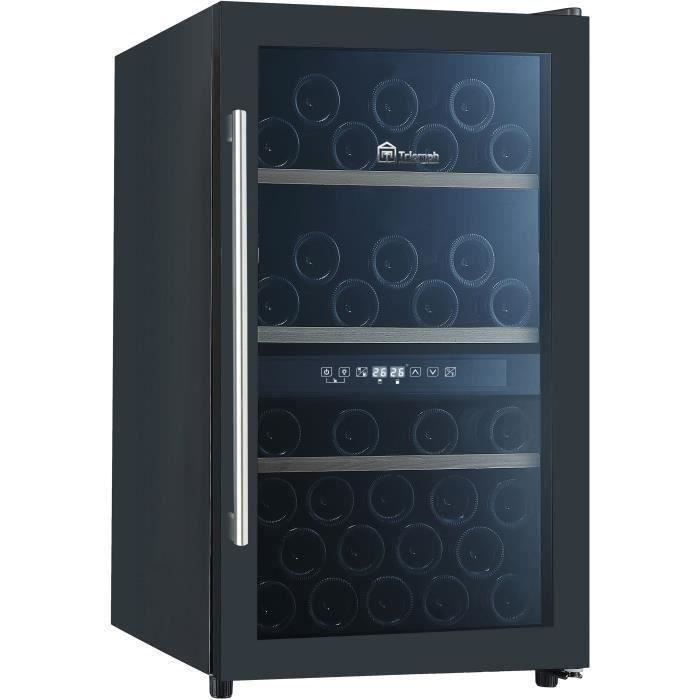 TRIOMPH TAS47VN2Z - Cave à vin de service double zone - 49 Bouteilles - Pose Libre - B - L 48 x H 85.5 cm - Noir