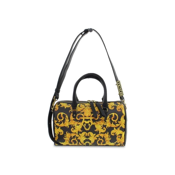 SAC A MAIN VERSACE JEANS COUTURE BM6 G en nappa saffiano noir jaune Femme
