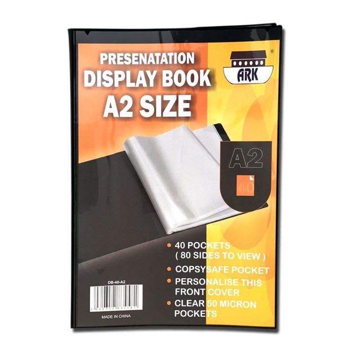 Porte-vues Ark A2 40 Poches - Noir - Classement Documents Professionnel