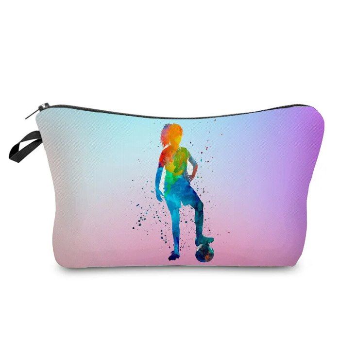 Trousses De Toilette De Voyage Matelassée En Coton - Imprimé, Dimensions 18x18x10cm (environ), Vert