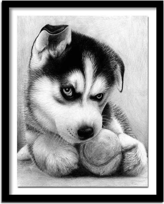 Diamond Painting, 5D Petite Fille Et Chien Peinture Diamant Enfant, Peinture Numéro Adulte Broderie Diamant Kit Complet, Perle Diamant A Coller Point De Croix Strass Diamant Painting Grand 45x60cm