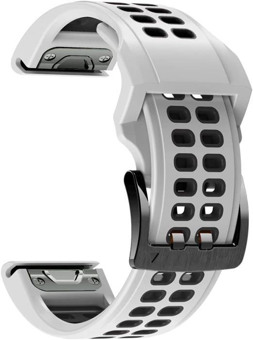 Bracelet En Alliage Titane Pour Garmin Fenix 7, 6, 5 – Largeur 22mm, Fermoir Pliant, Argent