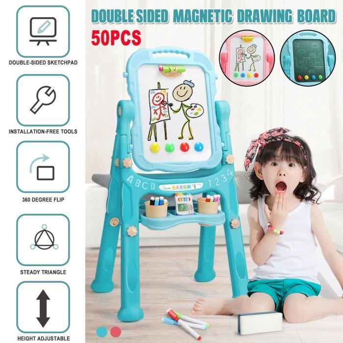 Chevalet Pliable Pour Enfants, Double Face Avec Tableau Noir Et Tableau Blanc Magnetique Rouleau De Papier Remplacable 3 Gobelets Blanc 88442769 Chevalet Pliable Pour Enfants, Double Face Avec Tableau Noir Et Tableau Blanc Magnetique Rouleau De Papier Remplacable 3 Gobelets Blanc 88442769