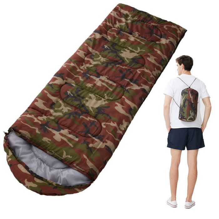 Sac de couchageSac de couchage de Camping en duvet pour adultesUltra légerétanchemoelleuxavec sac de Compression camouflage
