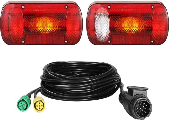 Kit éclairage Remorque LED - Feux Arrière, Feux De Contour, Câble 7m, 13 Pôles, Neuf Melbox