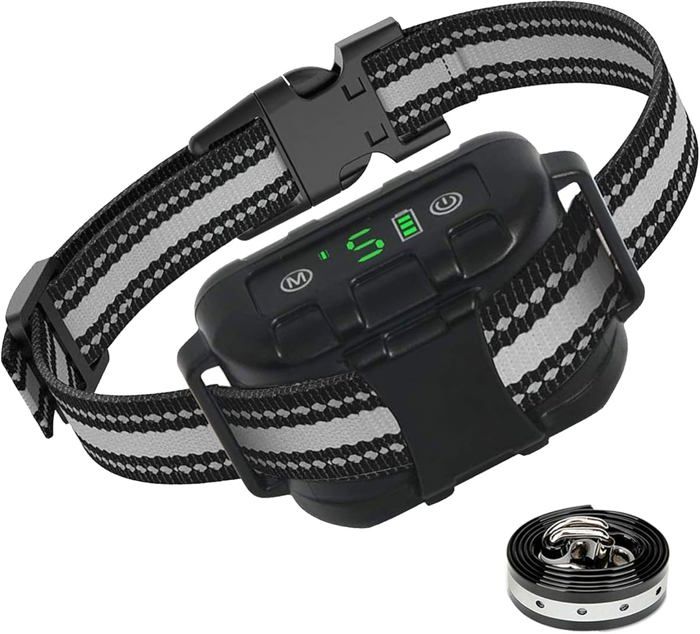 Meilleurs prix pour Collier Anti Aboiement Automatique pour Chiens, Détection Intelligente d?Aboiement avec Vibration, Choc Electrique et Son,