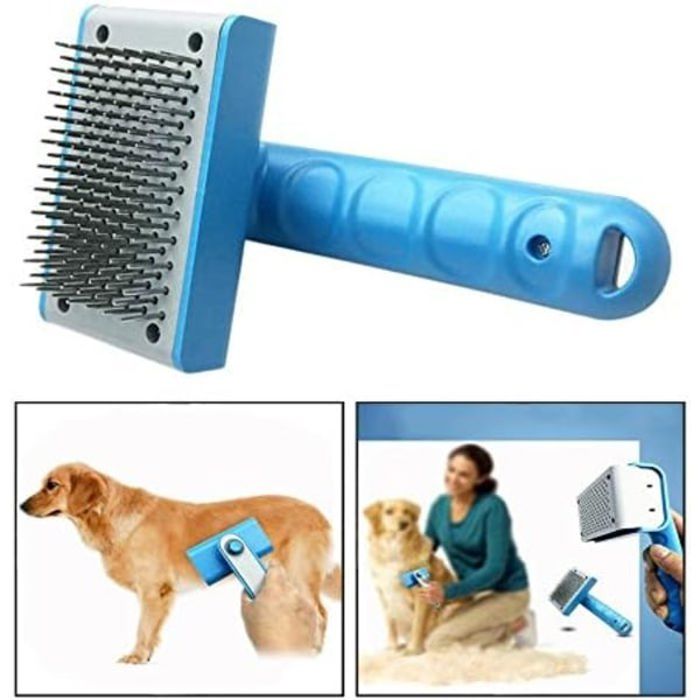 Meilleurs prix pour Brosse de Toilettage pour Chien Outil de Dshumidification Aiguille Pointe Ronde Bleu PZCC