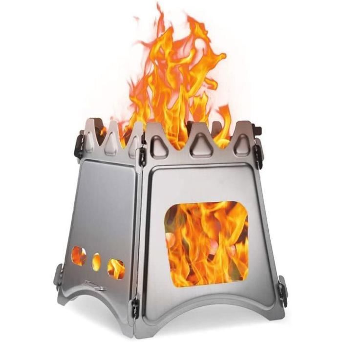 Réchaud de camping ultraléger en titane, portable, pliable, bois de chauffage  18