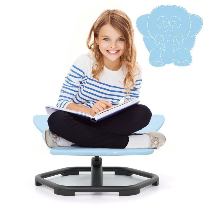 DREAMADE Chaise Pivotante Sensorielle pour Enfants Équipement Sensoriel pour lAutisme avec Base Métallique Antidérapante Bleu