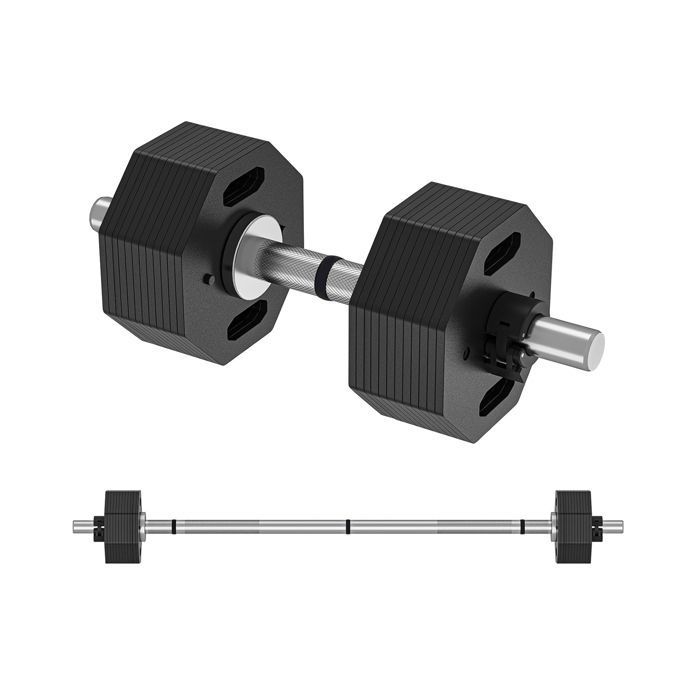 Lot D'haltères Courts 2-en-1 30 Kg - Fitness, Poids Réglables, Support Inclus (F306)