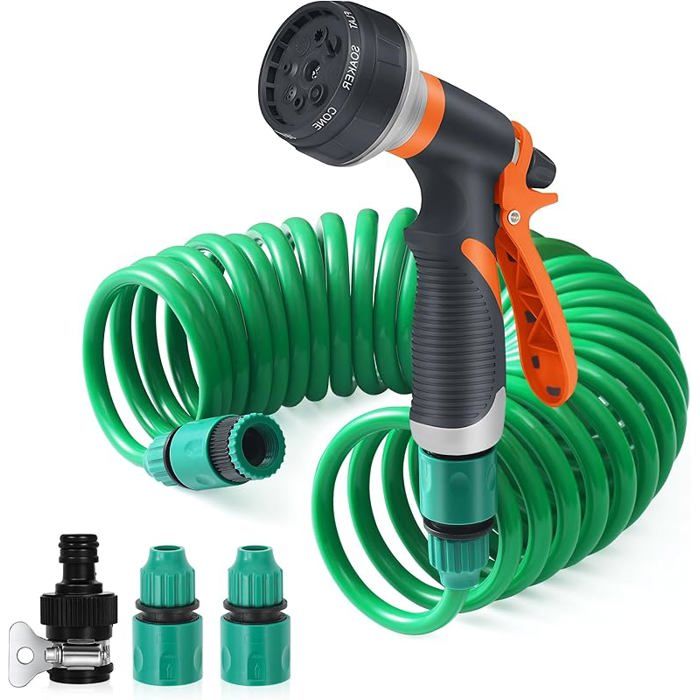 Tuyau Arrosage Extensible 7,5m, Tuyau Arrosage Spirale avec 8 Modes — free download