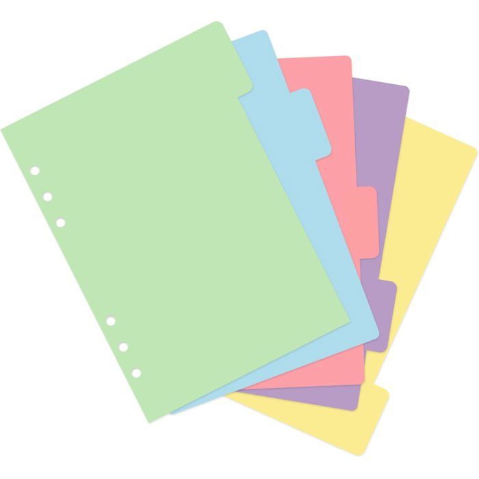 Fiche Bristol Armastuse 5 Intercalaires Classeur,A5 Registres Colorés De Dossiers à 6 Trous Adaptés Aux Dossiers,Classeurs à Anneaux,Planificateurs Intercalaires Bureau Vallée